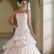 Strapless Taffeta Full A-line Wedding Dress with Tiered Pick-up Skirt and 3D Flower