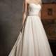 Champagne/Ivory Strapless Sweetheart Exclusive Wedding Dress Ruched Tulle Sequins