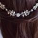 Opal White Crystal Bridal Headpiece  - Wedding Crystal Hair Comb - Crystal Rhinestones Wedding Hair Comb Opal White and Silver