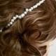 Pearl Hairband, Bridal Pearl Headpiece, Bridal Pearl Hair Accessories, Ivory Wedding Headband AISE