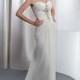 Amazing Chiffon & Satin Sheath Sweetheart Neck Wedding Dress With Beaded Lace Appliques