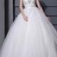 Alluring Tulle&Satin Ball gown Sweetheart Neckline Raised Waistline Wedding Dress