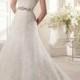 Alluring Satin&Tulle A-line Illusion High Neckline Natural Waistline Wedding Dress