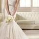 Alluring Satin&Tulle Mermaid Bateau Neckline Natural Waistline Wedding Dress