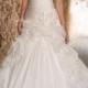 Amazing Organza Satin & Satin A-line One Shoulder Neckline Ruchd Drop Waist Pick-up Wedding Gown With Handmade Flowers