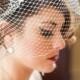 Birdcage Veil - IVORY OR WHITE - with hair comb