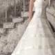 Amazing Sain & Organza A Line Straps Chapel Train Beaded Lace Appliques Wedding Dress