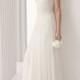 Tulle and Lace High Collar A-line Floor Length Elegant Wedding Dress