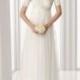 Tulle and Lace Off-the-Shoulder Column Elegant Wedding Dress