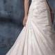 A Stunning Taffeta Dropped Neckline A-line Wedding dress