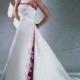 Beautiful Elegant Satin A-line Strapless Wedding Dress In Great Handwork