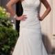 Beautiful Elegant Taffeta & Satin A-line Strapless Wedding Dress In Great Handwork