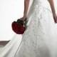 Beautiful Elegant Satin A-line Strapless Wedding Dress In Great Handwork