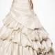 Beautiful Elegant Taffeta A-line No Waistline Wedding Dress In Great Handwork