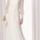 Long Sleeves Chiffon Jewel A-line Elegant Wedding Dress