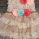 Rustic Flower Girl Dress-Lace Pettidress-Coral Flower Girl Dress-Country Flower Girl Dress-Coral-Peach-Mint-Burlap Flower Girl-Burlap