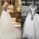 2016 New Beautiful BIEN SAVVY Wedding Dresses Illusion Sheer Sweetheart Neckline Voluminous Layers Tulle Lace Dress Bridal Gown Long Sleeve Online with $111.52/Piece on Hjklp88's Store 
