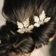Maple Leaf Rhinestone Hair Pins, Leaf Headpiece, Bridal Hair Pins, Bridal headpiece -Style 4515 'Eve' MADE TO ORDER