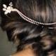 Rhinestone and Pearl Headchain, Bridal Headdress - Style 4615 ‘Rosina’ MADE TO ORDER