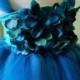 Flower girl dress Turquoise Blue tutu dress, flower top, baby tutu dress, toddler tutu dress