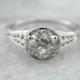 Show Stopping Platinum Art Deco Diamond Vintage Engagement Ring M2EW22-R