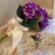 HYDRANGEA BRIDAL BOUQUET, Arm Bridal Bouquet,  Beautiful Purple Hydrangeas,Wedding Bouquet And Boutonniere, Two Piece Wedding,