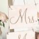 Rustic Wood Mr. and Mrs. Chair Signs Calligraphy Country Barn Wedding by Morgann Hill Designs  