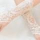 Tulle gloves fingerless gloves Rhinestone gloves wedding gloves  lace flower gloves grace gloves Ivorybridal gloves in handmade