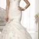 Trumpet Mermaid Beaded Sweetheart Pleated Bodice Wedding Dresses - luckybridalgown.com