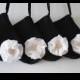 Set of 4 Bridesmaid Clutch Purses - Bridesmaid Gift !!   Clutch purse with Stardust Flower Brooch (choose your colours)