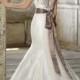 Straps V-neck Trumpet Lace Wedding Dresses with Deep V-back - GownsBoutique.com