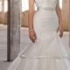Cross Sweetheart Trumpet Wedding Dresses with Pleated Skirt - GownsBoutique.com