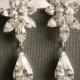 DARALIS, Vintage Style Wedding Earrings, Swarovski Crystal Bridal Drop Earrings, Marquise Oval Rhinestone Stud Earrings, Bridal Jewelry