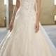 Stunning A-line Illusion Neckline & Back Lace Wedding Dresses