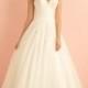 V-neck A-line Lace Wedding Dress with Deep V-back