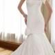 Perfect Strapless Trumpet Wedding Dress with Dropped Ruched Sash Dramatic Bow