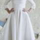 Classic Vintage A-line 3/4 Length Sleeves Tea Length Wedding Dresses - LightIndreaming.com