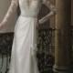 Sheath Bateau Neckline Ruffled V-back Wedding Dresses with Lace Long Sleeves - LightIndreaming.com