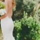 Spaghetti Straps Plunging V-neck Low Backless Lace Wedding Dresses - LightIndreaming.com