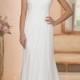 Chiffon Sheath Sweetheart Criss Cross Ruched Bodice Wedding Dresses Corset Back - LightIndreaming.com