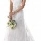 Romantic Illusion Bateau Neckline A-line Lace V-back Wedding Dresses - LightIndreaming.com