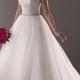 Cap Sleeves Sheer Neckline Sequin Ball Gown Wedding Dresses with Beaded Belt - LightIndreaming.com