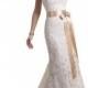 Strapless Slim A-line Lace Wedding Dresses with Satin Ribbon Waist - LightIndreaming.com