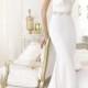 Elegant Short Sleeves Plunging V-neck Mermaid Illusion Back Wedding Dresses Featuring Crystal - LightIndreaming.com