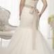 Fit and Flare Sweetheart Ruched Bodice Wedding Dresses with Detachable Beading Belt - LightIndreaming.com