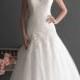 Elegant A-line Cap Sleeves Bateau Neckline Wedding Dresses with Deep V-back - LightIndreaming.com