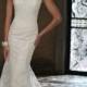 Sleeveless Fit and Flare V-neck Wedding Dresses with Illusion Lace Back - LightIndreaming.com
