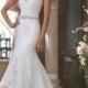 Beaded Sweetheart Lace Appliques Mermaid Wedding Dresses with Jeweled Band Waist - LightIndreaming.com