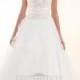 Strapless A-line Wedding Dresses with Rosette Swirled Embellishment Bodice - LightIndreaming.com
