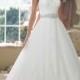 Strapless Sweetheart Embroidered Lace Appliques Ball Gown Wedding Dresses - LightIndreaming.com